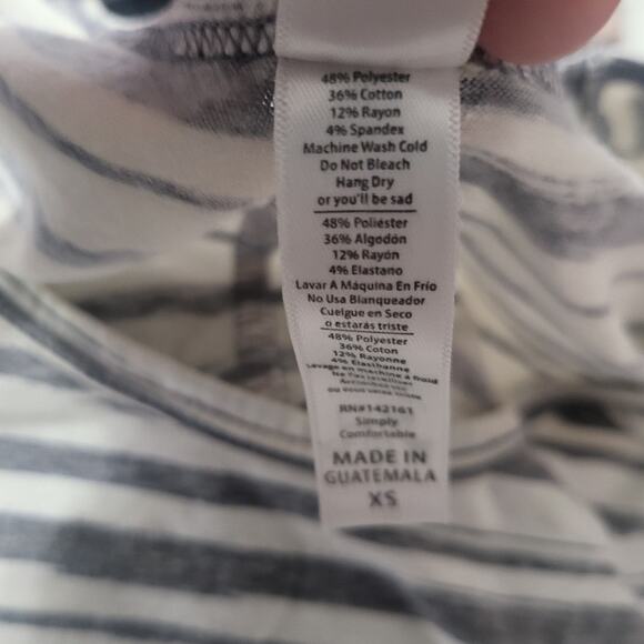 LuLaRoe White with Gray Stripes Perfect T - XS - Picture 4 of 5